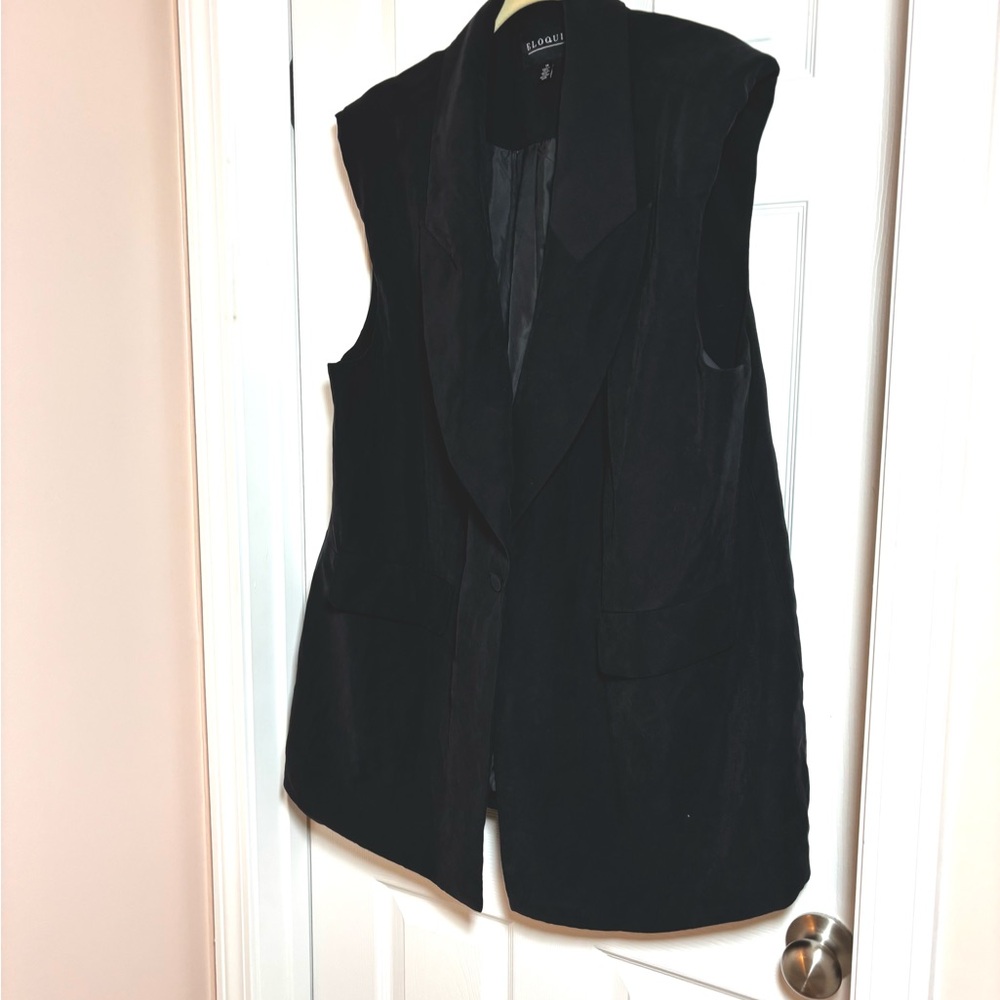 Eloquii Black Sleeveless Blazer Vest- Women’s Plus Size 18